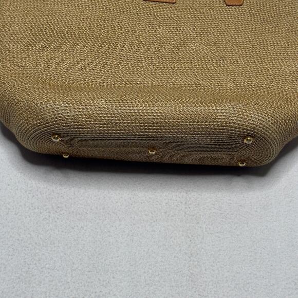 Eric Javits Leather Trim Strass Tote Shoulder Bag Leather Trim Zip Travel - Picture 6 of 10